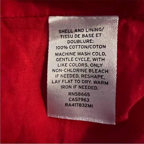 Rachel Parcell Red Eyelet Ruffle Top with Short Sleeves - Picture 2 of 5